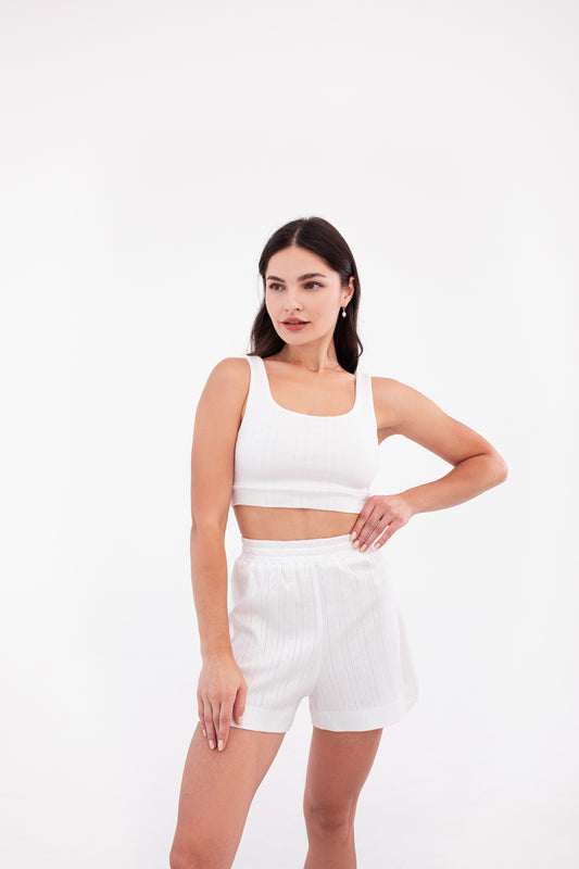 Heart Pattern Cropped Top