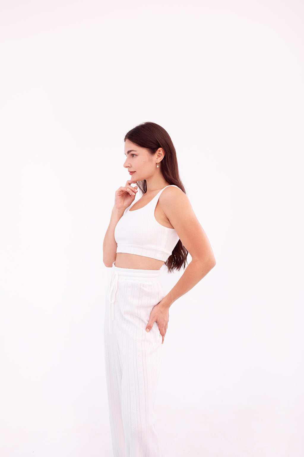 Heart pattern Wide-leg trousers