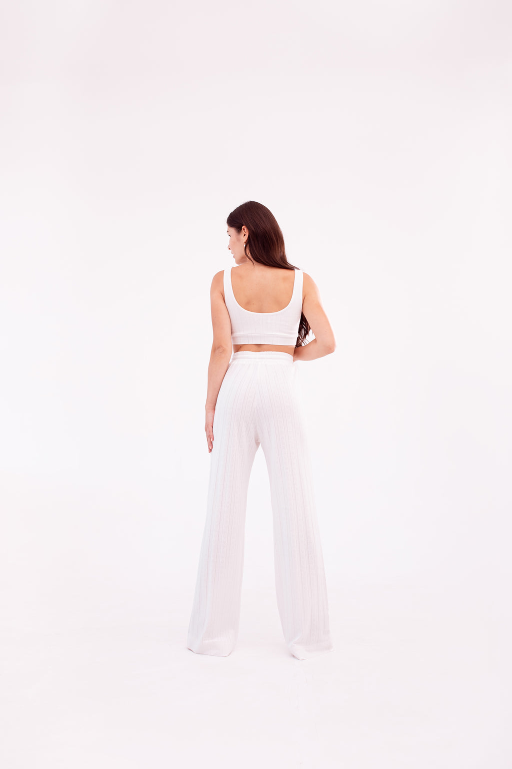 Heart pattern Wide-leg trousers