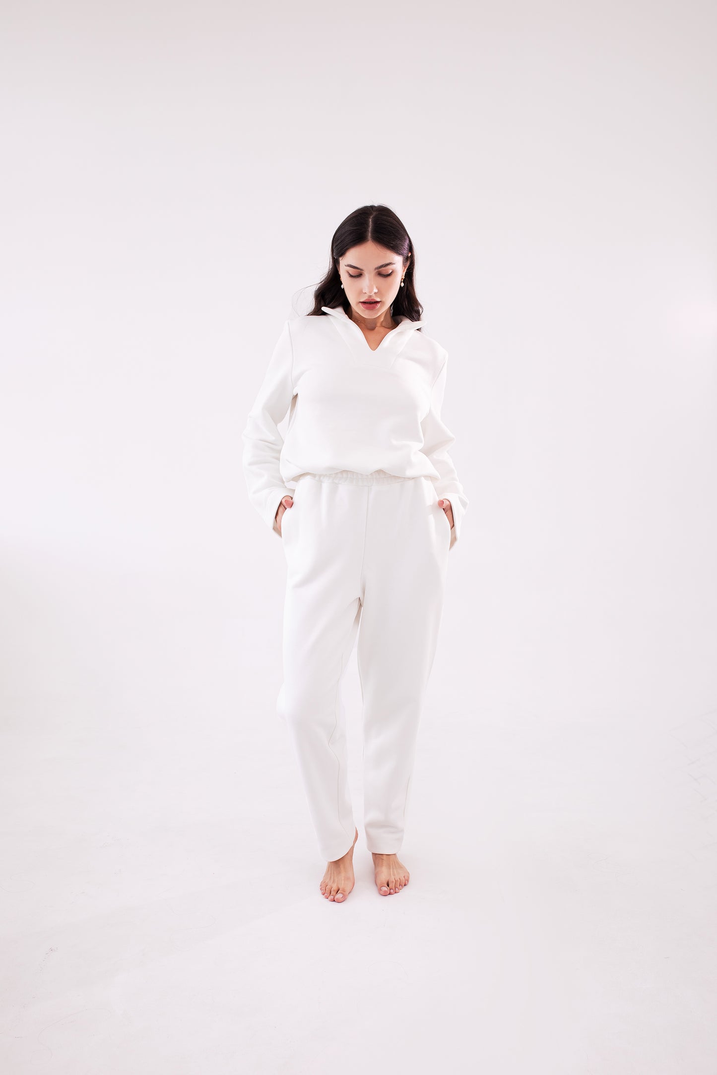 Basic Cream Relaxed fit Pants