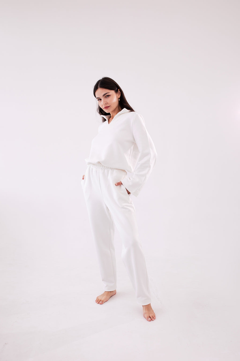 Basic Cream Relaxed fit Pants