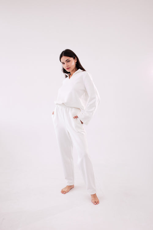Basic Cream Relaxed fit Pants