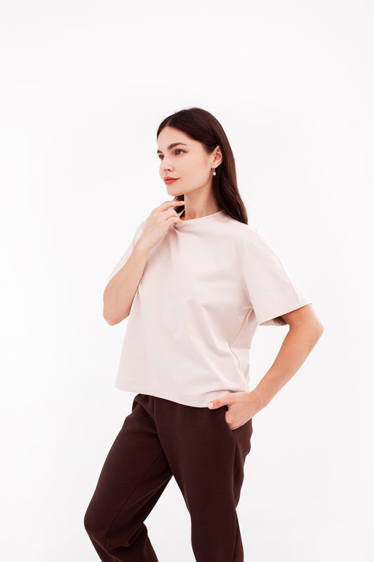 Basic premium Cotton  t-shirt | beige