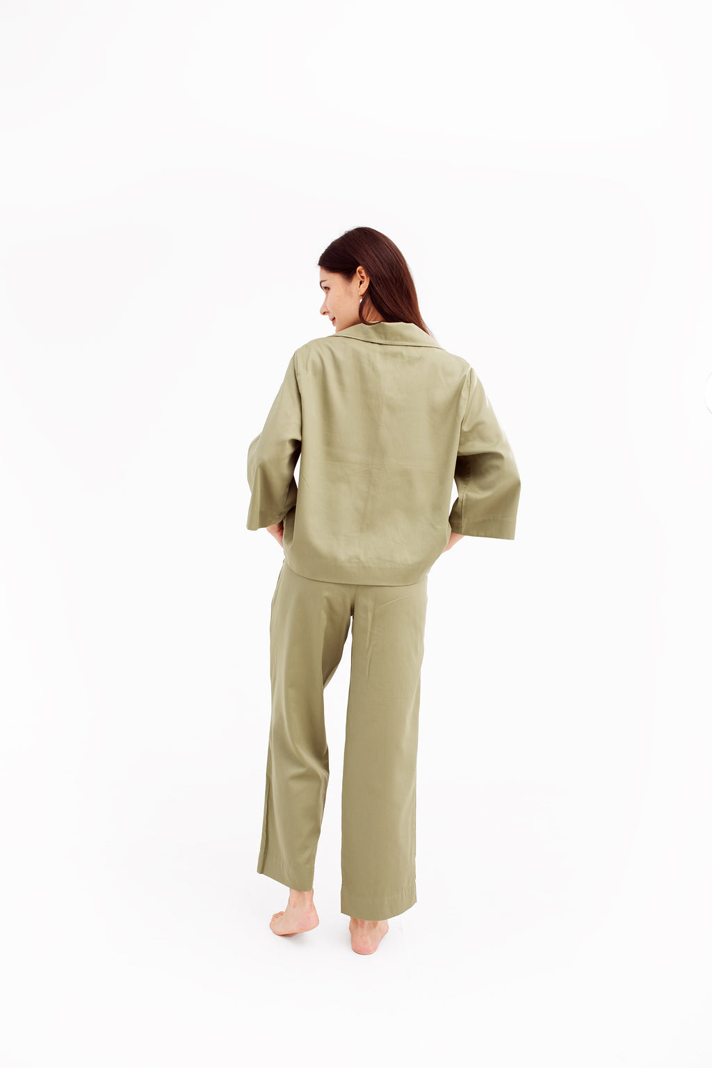Sateen Cotton trousers | Khaki