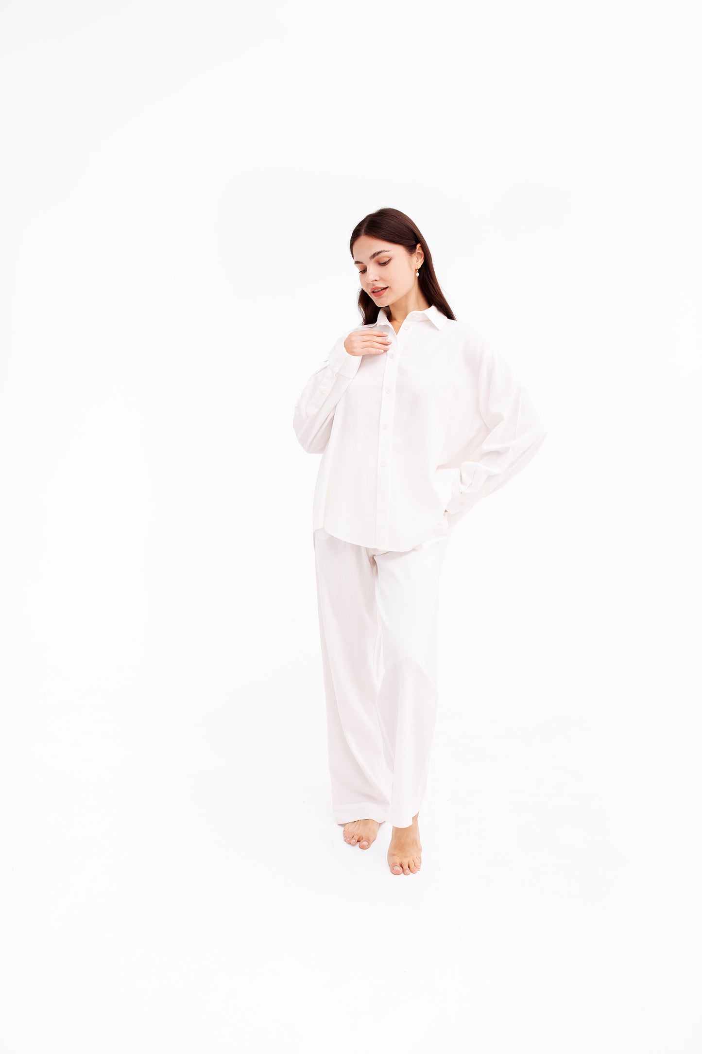 Linen oversized shirt | Cream