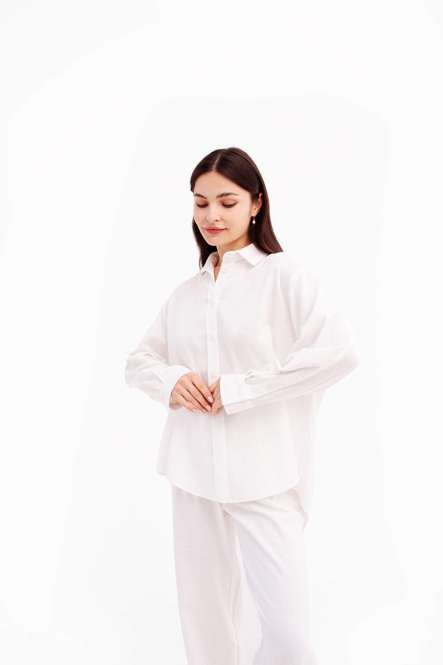 Linen oversized shirt | Cream