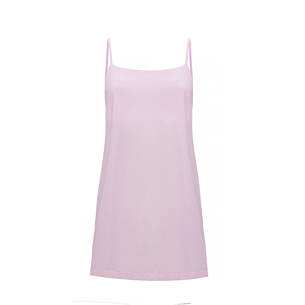 Short Cotton Dress with Elastic Back