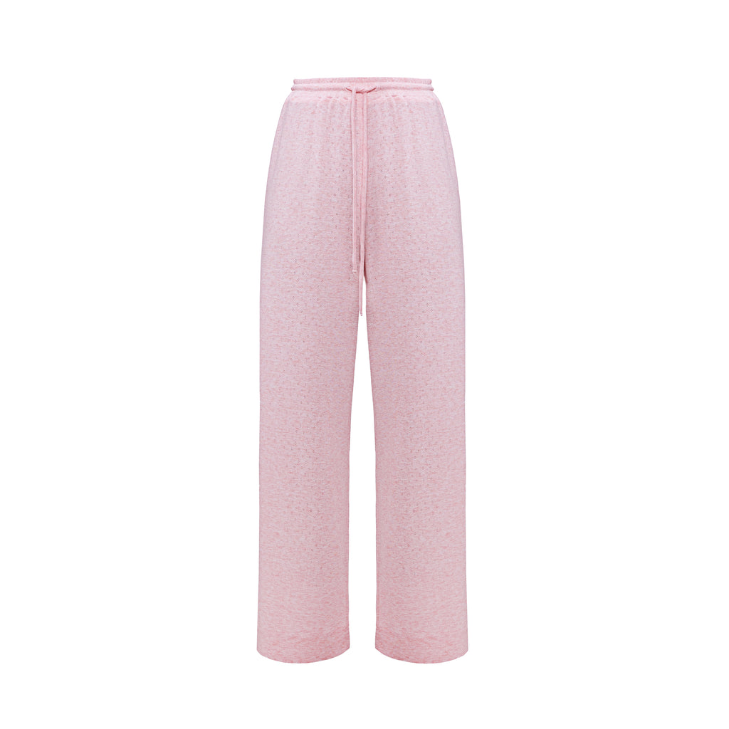 Tender Pink Wide-Leg Cotton Pants