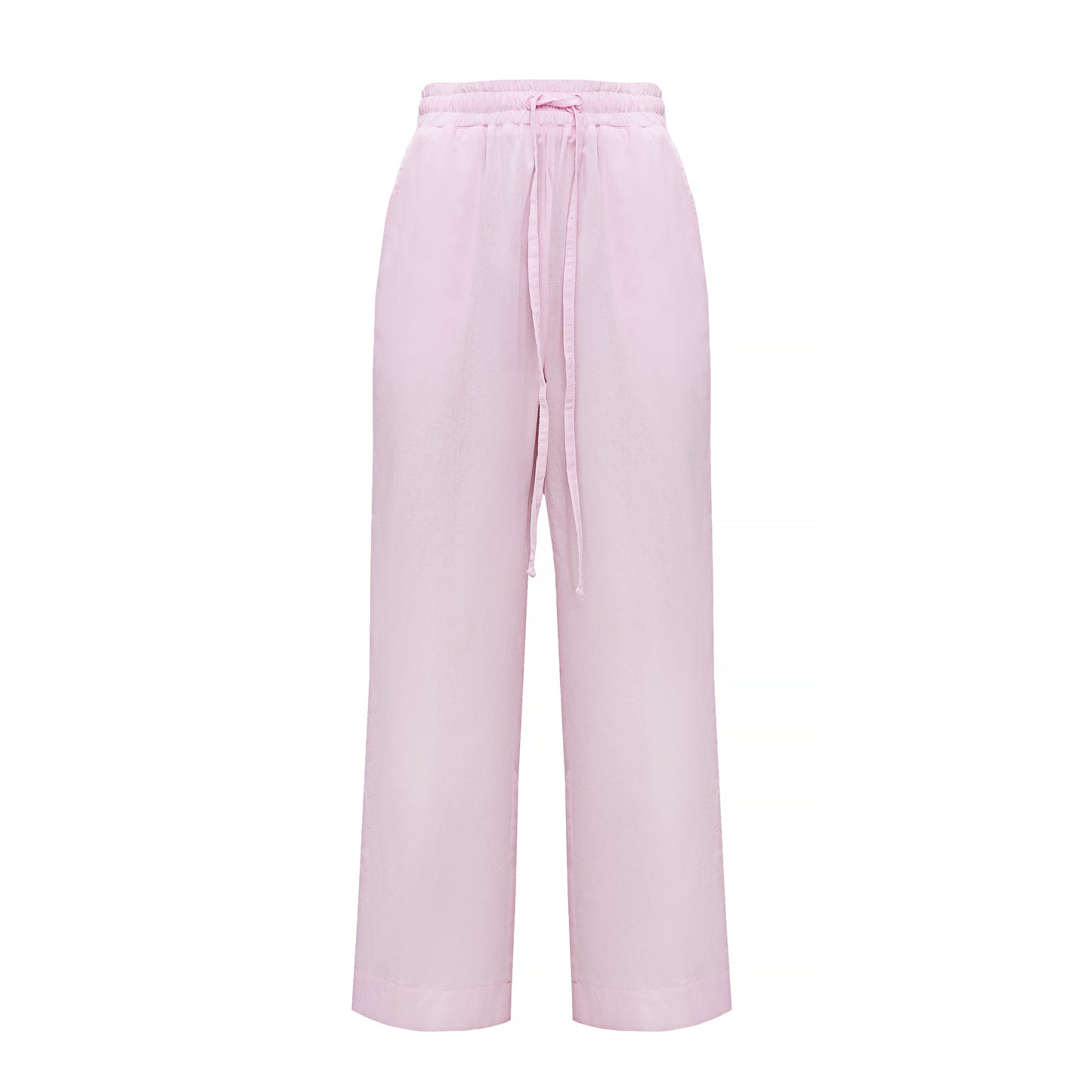 Straight-Leg Cotton Trousers with Adjustable Waist