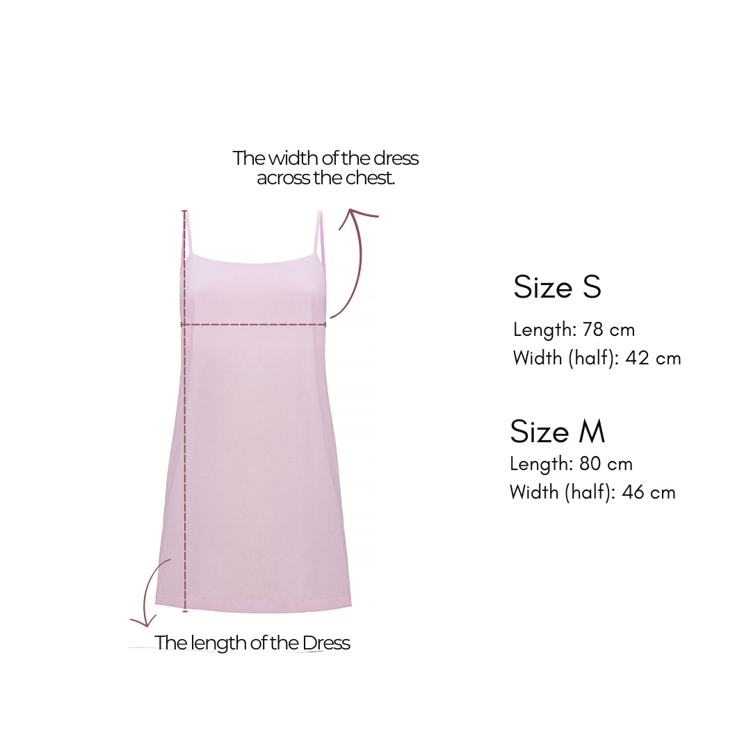 Short Cotton Slip Dress with Elastic Back