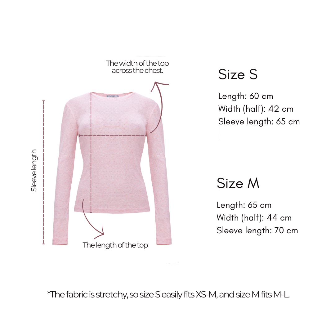 Tender Pink Cotton Long Sleeve Top